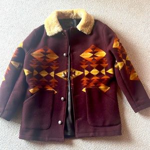 Pendleton Men's Brownsville Shearling Collar Coat- Burgundy